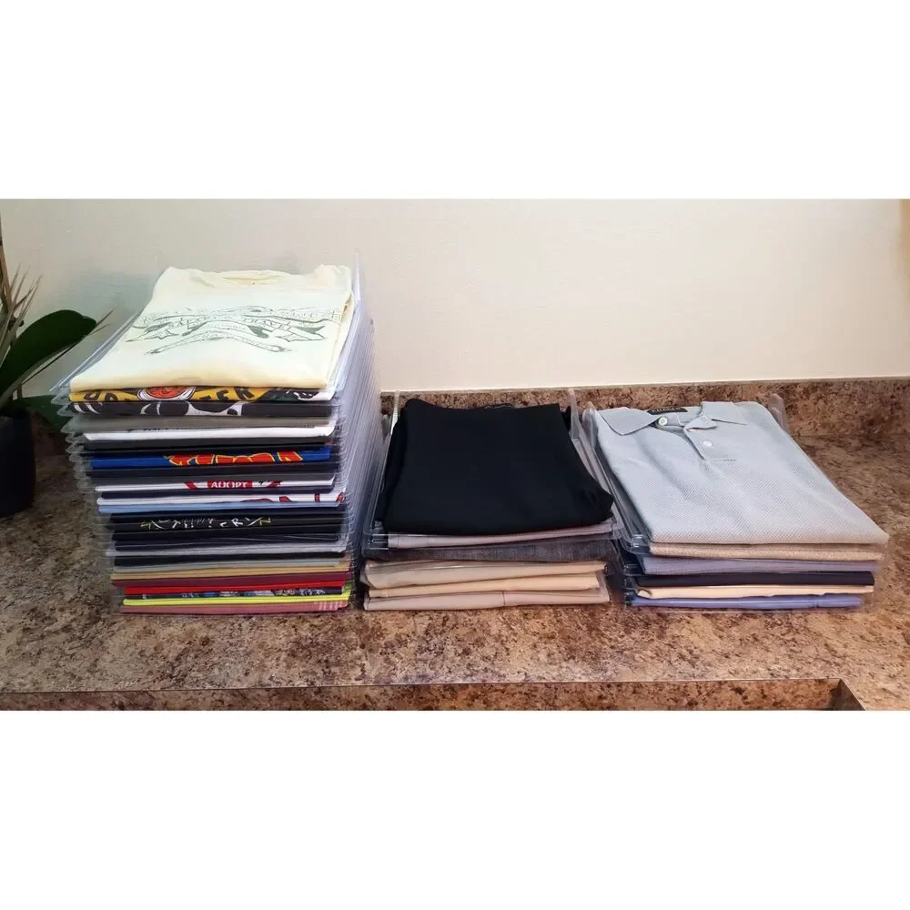 EZSTAX 18 PIECE CLOSET ORGANIZER CLEAR INTERLOCKING CLOTHING STACKERS NEVER USED